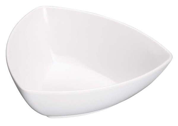 Winco WDM005-201, 7-Inch Dia 0.75 Qt Ardesia Elista Melamine Triangular Bowl, White, 24/CS (Discontinued)
