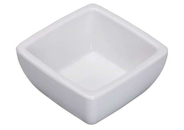 Winco WDM009-201, 2.5-Inch Dia 2 Oz Ardesia Linza Melamine Square Mini Bowl, White, 48/CS (Discontinued)