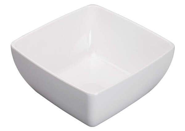 Winco WDM009-205, 10-Inch Dia 5 Qt Ardesia Linza Melamine Square Bowl, White, 6/CS (Discontinued)