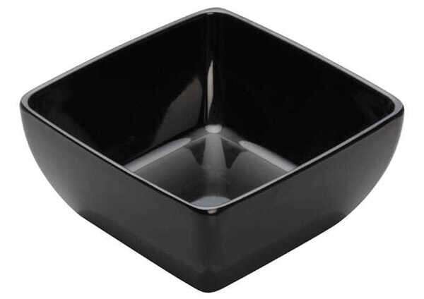 Winco WDM009-304, 7.5-Inch Dia 1.75 Qt Ardesia Linza Melamine Square Bowl, Black, 12/CS (Discontinued)