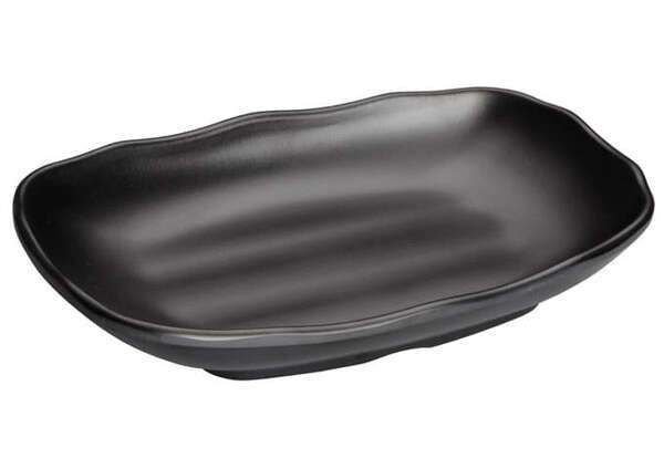 Winco WDM012-302, 9-Inch Dia 1.25 Qt Ardesia Kumata Melamine Spiral Bowl, Black, 24/CS (Discontinued)