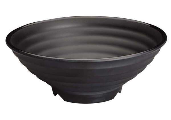 Winco WDM012-304, 11.5-Inch Dia 2.75 Qt Ardesia Kumata Melamine Spiral Bowl, Black, 12/CS (Discontinued)