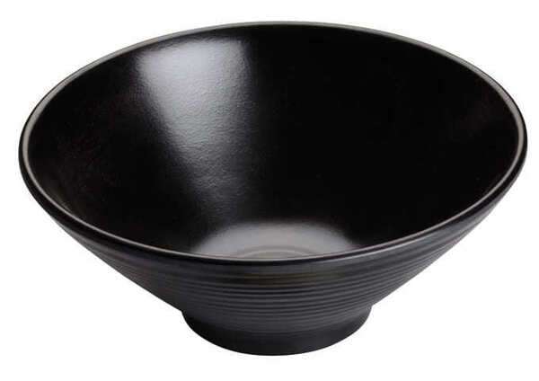 Winco WDM014-302, 6.8-Inch Dia 22 Oz Ardesia Togashi Melamine Bowl, Black, 24/CS (Discontinued)