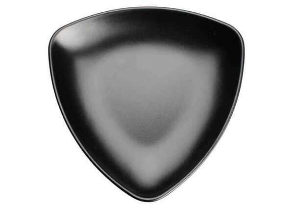 Winco WDM015-301, 8.12-Inch Dia Ardesia Natsuki Triangular Melamine Plate, Black, 24/CS (Discontinued)