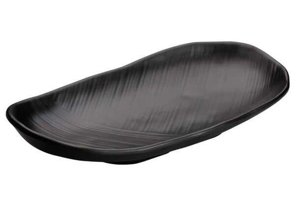 - WDM016-301, 11-3/8 x 5.5 -Inch Ardesia Konno Rectangular Spiral Melamine Plate, Black, 24/CS