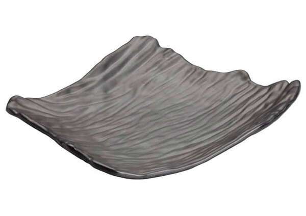 Winco WDM019-305, 11.5 x 9.5-Inch Ardesia Kaori Rectangular Hammered Melamine Platter, Black, 12/CS (Discontinued)