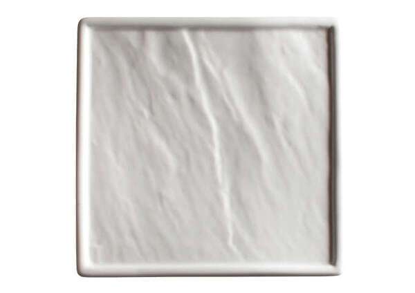 Winco WDP001-208, 11.8-Inch Ardesia Calacatta Porcelain Square Platter, Creamy White, 2/CS (Discontinued)