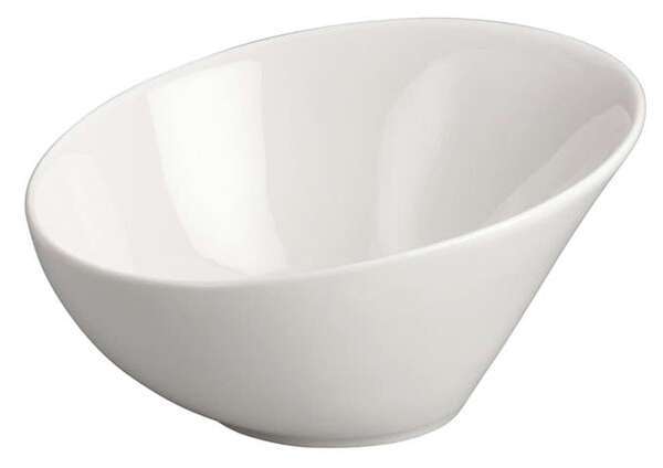 Winco WDP003-201, 6.5-Inch Dia 0.5 Quart Ardesia Rimini Porcelain Angeled Bowl, Creamy White, 36/CS (Discontinued)
