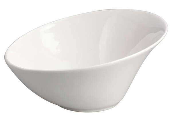 Winco WDP003-202, 8.25-Inch Dia 1 Quart Ardesia Rimini Porcelain Angeled Bowl, Creamy White, 12/CS (Discontinued)