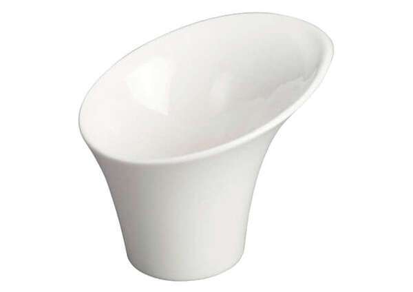 Winco WDP003-204, 5-Inch Dia 6 Oz Ardesia Rimini Porcelain Angeled Snack Cup, Creamy White, 24/CS (Discontinued)