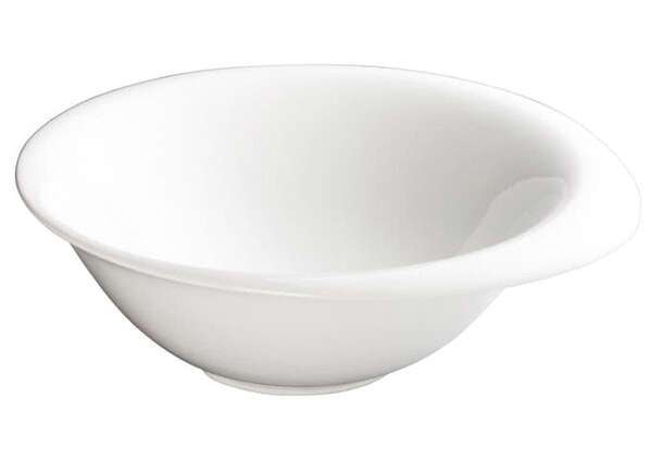 Winco WDP004-206, 6-Inch Dia 10 Oz Ardesia Ocea Porcelain Wide Rim Oval Bowl, Creamy White, 24/CS (Discontinued)