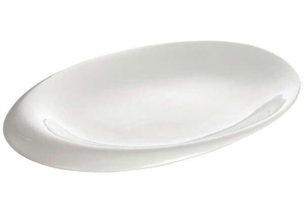Winco WDP004-213, 18 x 13-3/8-Inch Ardesia Ocea Porcelain Oval Dish, Creamy White, 6/CS (Discontinued)