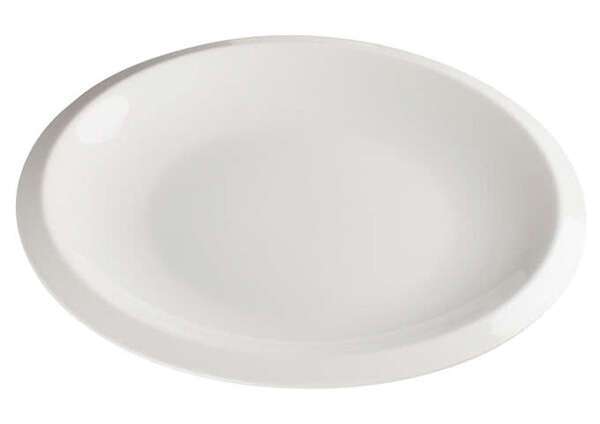 Winco WDP006-201, 8-inch length Ardesia Bergomi Porcelain Oval Plate, Creamy White, 36/CS (Discontinued)