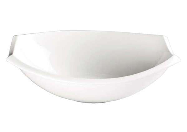 Winco WDP006-204, 8-inch Length 6 Oz Ardesia Bergomi Porcelain Oval Bowl, Creamy White, 36/CS (Discontinued)