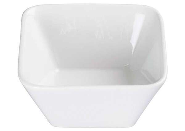 Winco WDP008-101, 4.5-Inch 9 Oz Ardesia Laurets Porcelain Square Bowl, Bright White, 24/CS (Discontinued)