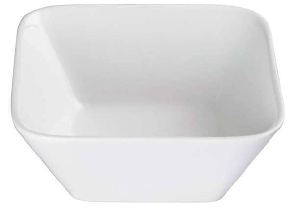 Winco WDP008-103, 6.75-Inch 1 Qt Ardesia Laurets Porcelain Square Bowl, Bright White, 24/CS (Discontinued)