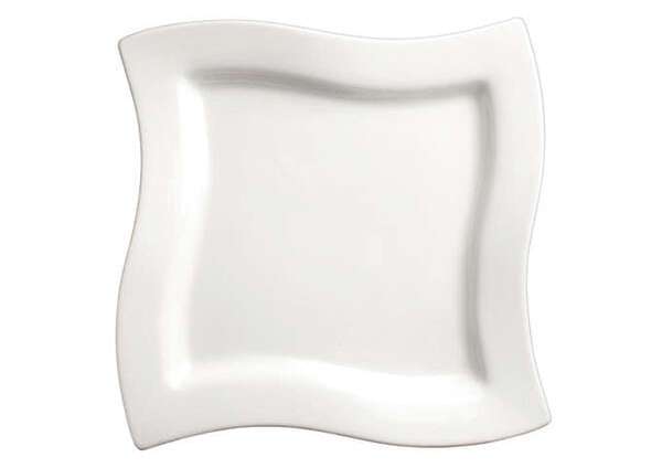 Winco WDP011-103, 9.25-Inch Ardesia Cramont Porcelain Square Swirl Bowl, Bright White, 12/CS (Discontinued)