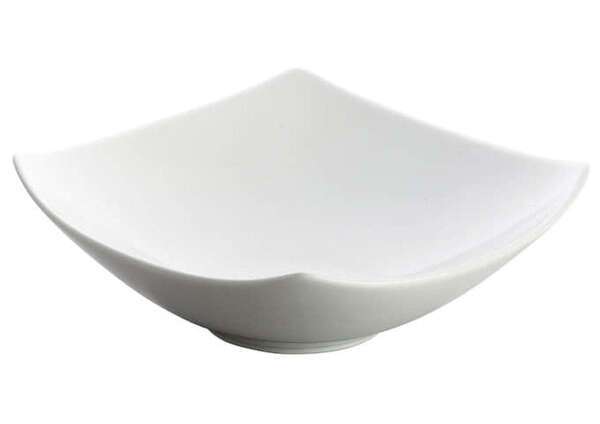 Winco WDP013-102, 4.25-Inch Ardesia Lera Porcelain Square Dish, Bright White, 36/CS (Discontinued)