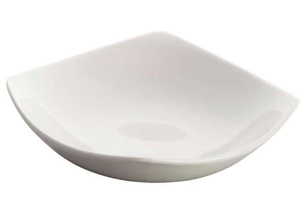 Winco WDP013-104, 6-Inch Ardesia Lera Porcelain Square Dish, Bright White, 36/CS (Discontinued)
