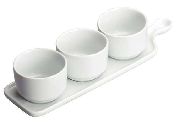 Winco WDP016-101, 12 x 3.5-Inch Ardesia Newry Porcelain Trio 5 Oz Tapas Set, Bright White, 12/CS (Discontinued)