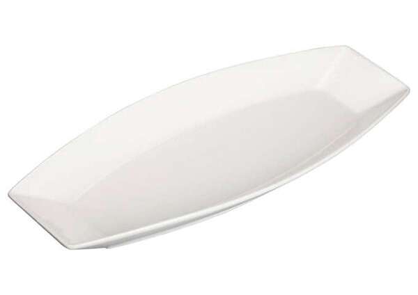 Winco WDP017-110, 15.25 x 6.5-Inch Ardesia Loures Porcelain Oblong Plate, Bright White, 12/CS (Discontinued)