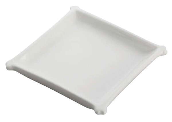 Winco WDP018-101, 4.25-Inch Ardesia Edessa Porcelain Square Dish, Bright White, 36/CS (Discontinued)