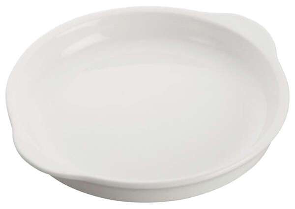 Winco WDP018-103, 8.75-Inch Dia Ardesia Edessa Porcelain Round Dish, Bright White, 24/CS (Discontinued)