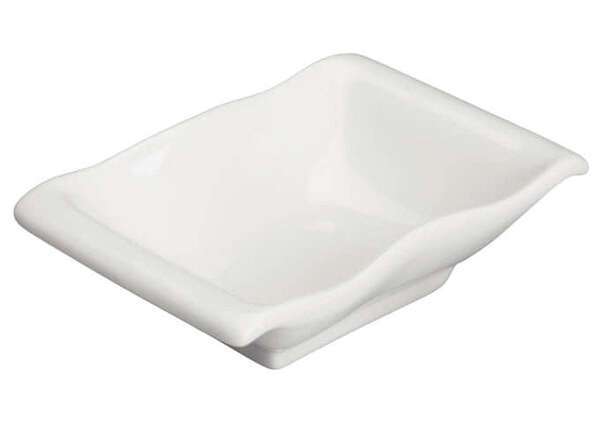 Winco WDP021-107, 5.25 x 3.8-Inch Dia 4 Oz Ardesia Mescalore Porcelain Rectangular Mini Dish, Bright White, 36/CS (Discontinued)