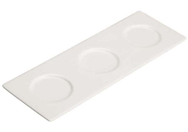 Winco WDP021-109, 13.75 x 5-Inch Ardesia Mescalore Porcelain Rectangular Tray, Bright White, 24/CS (Discontinued)