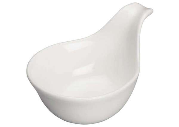 Winco WDP021-110, 3-Inch Dia Ardesia Mescalore Porcelain Teadrop Sauce Boat, Bright White, 24/CS (Discontinued)