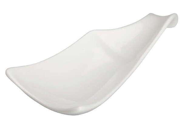Winco WDP021-111, 5.5 x 2.5- Inch Ardesia Mescalore Porcelain Long Plate, Bright White, 36/CS (Discontinued)