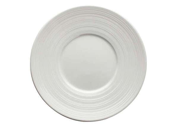 Winco WDP022-105, 6.5-Inch Dia Ardesia Zendo Porcelain Wide Rim Plate, Bright White, 48/CS (Discontinued)