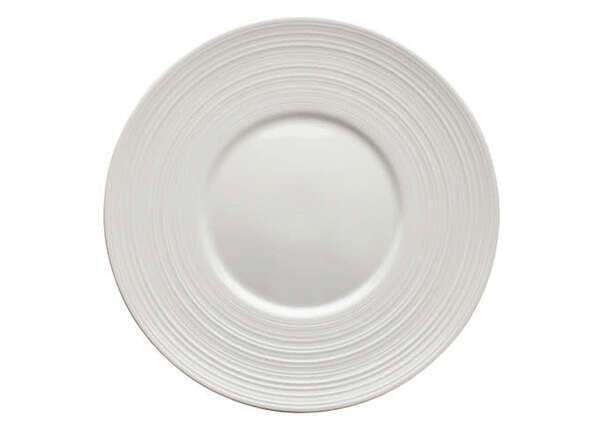 Winco WDP022-106, 8.12-Inch Dia Ardesia Zendo Porcelain Wide Rim Plate, Bright White, 36/CS (Discontinued)