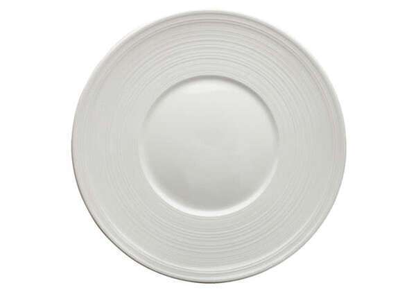 Winco WDP022-107, 9-Inch Dia Ardesia Zendo Porcelain Wide Rim Plate, Bright White, 24/CS (Discontinued)