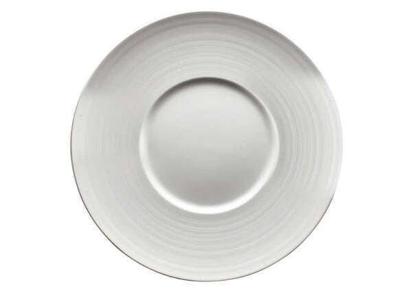 Winco WDP022-109, 11.12-Inch Dia Ardesia Zendo Porcelain Wide Rim Plate, Bright White, 12/CS (Discontinued)