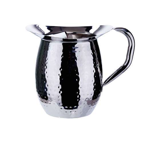 - WPB-2CH, 2-Quart Hammered Bell Pitcher with Ice Catcher, Stainless Steel