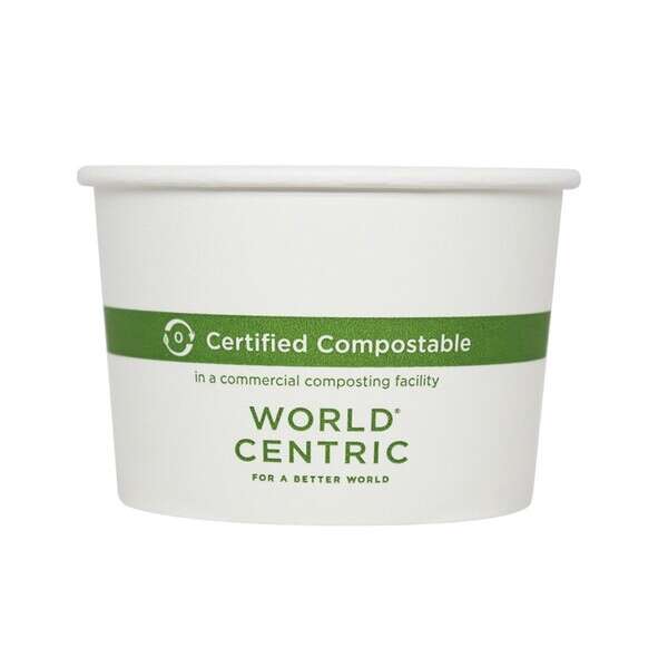 World Centric BO-PA-8, 8 Oz PFAS-Free Paper Containers, 1000/CS