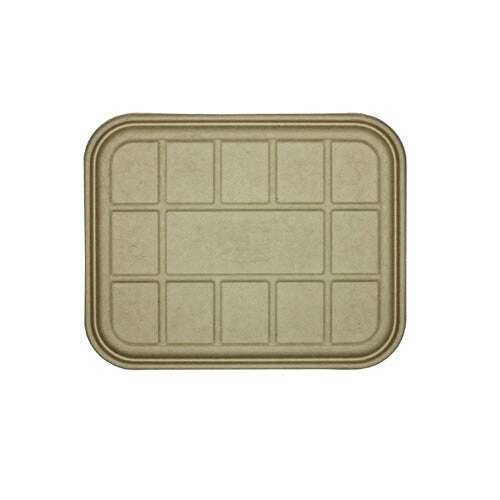 World Centric CAL-SC-104R-LF, Half-Size Raised Fiber Lids for 104-120 Oz Catering Pans, 200/CS