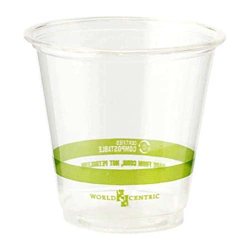 World Centric CP-CS-10, 10 Oz Clear PLA Cold Cups, 1000/CS