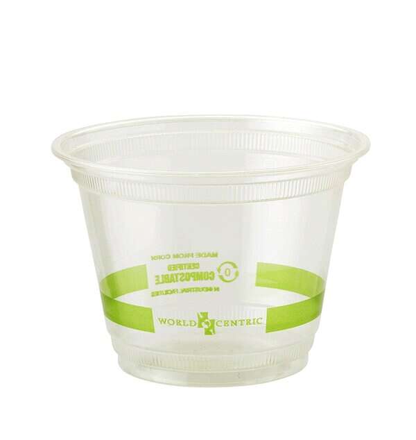 World Centric CP-CS-9Q, 9 Oz Clear PLA Squat Cold Cups, 1000/CS