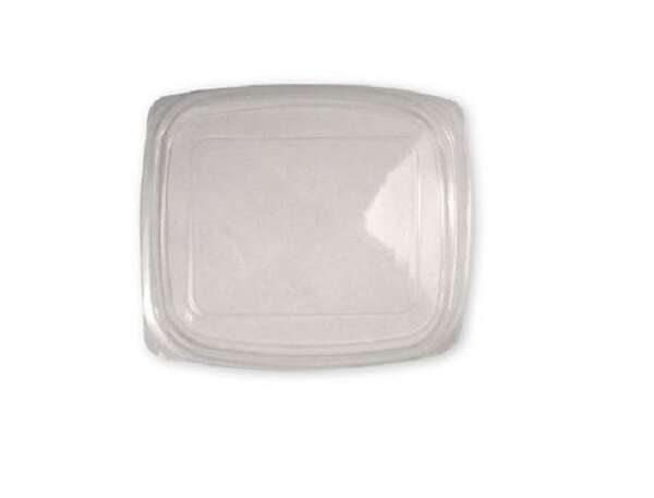 World Centric RDL-CS-8, Clear Ingeo Lid for 8- to 16-Ounce Clear Deli Rectangular Containers, 900/CS, ASTM, BPI