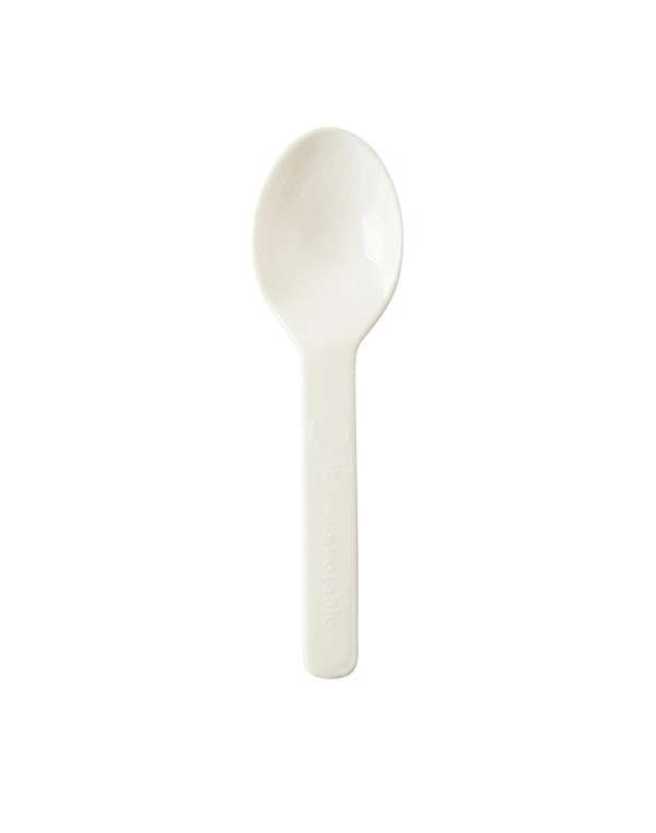 World Centric SP-CS-3, 3-inch White PLA Tasting Spoons, 3000/CS