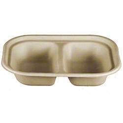 World Centric TR-SC-U8D, 8x6x1.5-Inch 2-Compartment Fiber Tray, 400/CS, ASTM D6400, BPI, USDA