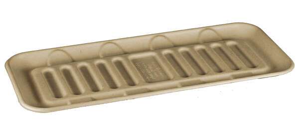 World Centric TR-SC-UL6, 15x6.5x3-inch 1-Compartment Plant Fiber Tray, 400/CS