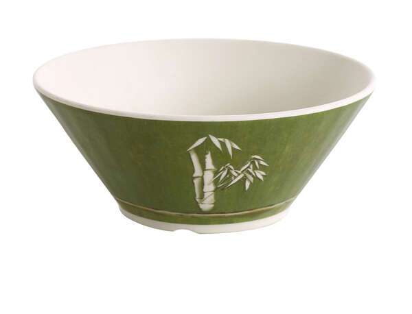 Yanco BA-507 32 Oz Bamboo Style Melamine Salad Bowl, 24/CS