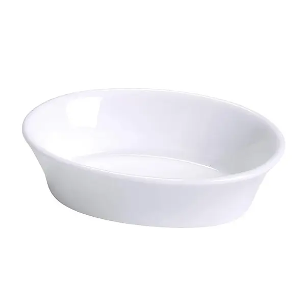 Yanco BK-006 10 Oz 6.25x4.5x1.25-Inch Bone China White Oval Baking Dish, 36/CS