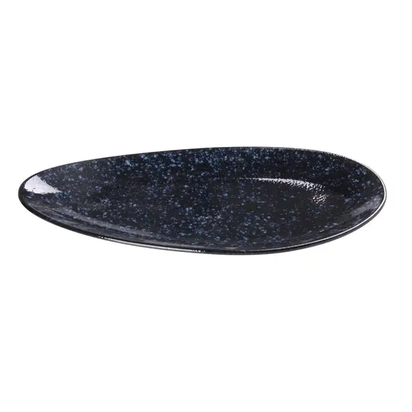 Yanco BL-316, 16.5x7.63x1-Inch Blue Star Leaf Shape Plate, 12/Pack