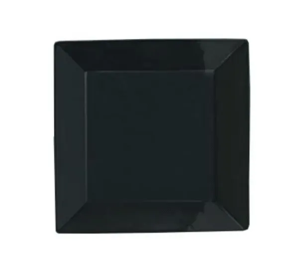 Yanco CA-110BK, 10&rdquo; Carnival Black Square China Plate, 24/CS