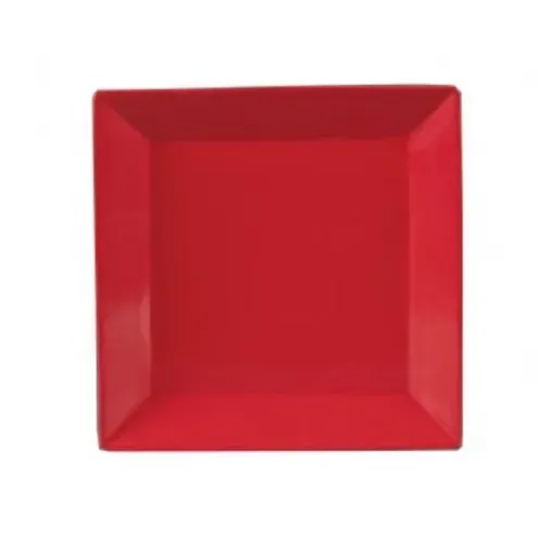 Yanco CA-110RD, 10&rdquo; Carnival Red Square China Plate, 24/CS