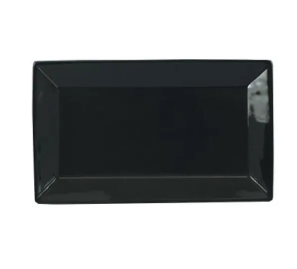 Yanco CA-210BK, 10&rdquo;x6&rdquo; Carnival Black Rectangular China Plate, 24/CS